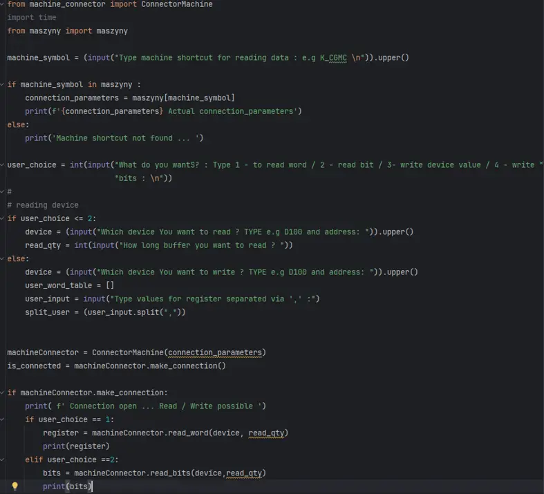 python code class connector